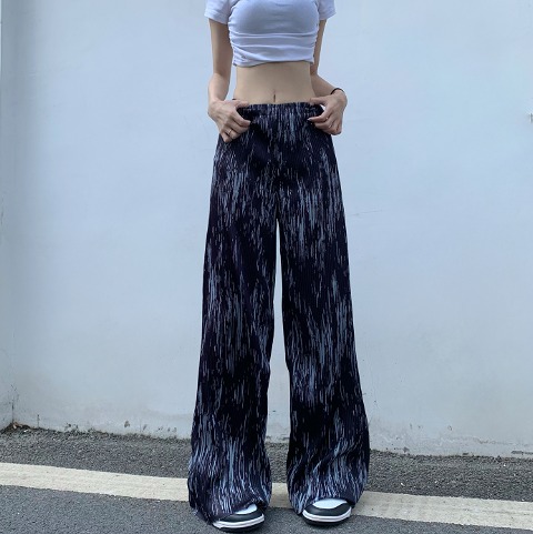パンツ ズボン 切り替え バイカラー 配色 体型カバー ガウチョパンツ ワイド バギーパンツ 大きいサイズあり 原宿系ファッション 韓国風 ダンス 衣装 ダンサー ヒップホップ HIPHOP 個性 奇