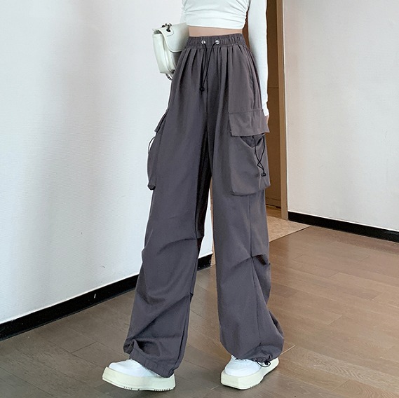 全3色 パンツ ズボン 切り替え 体型カバー ガウチョパンツ ワイド バギーパンツ ヴィンテージ風 レトロ調 原宿系ファッション 韓国風 ダンス 衣装 ダンサー ヒップホップ HIPHOP 個性 奇抜