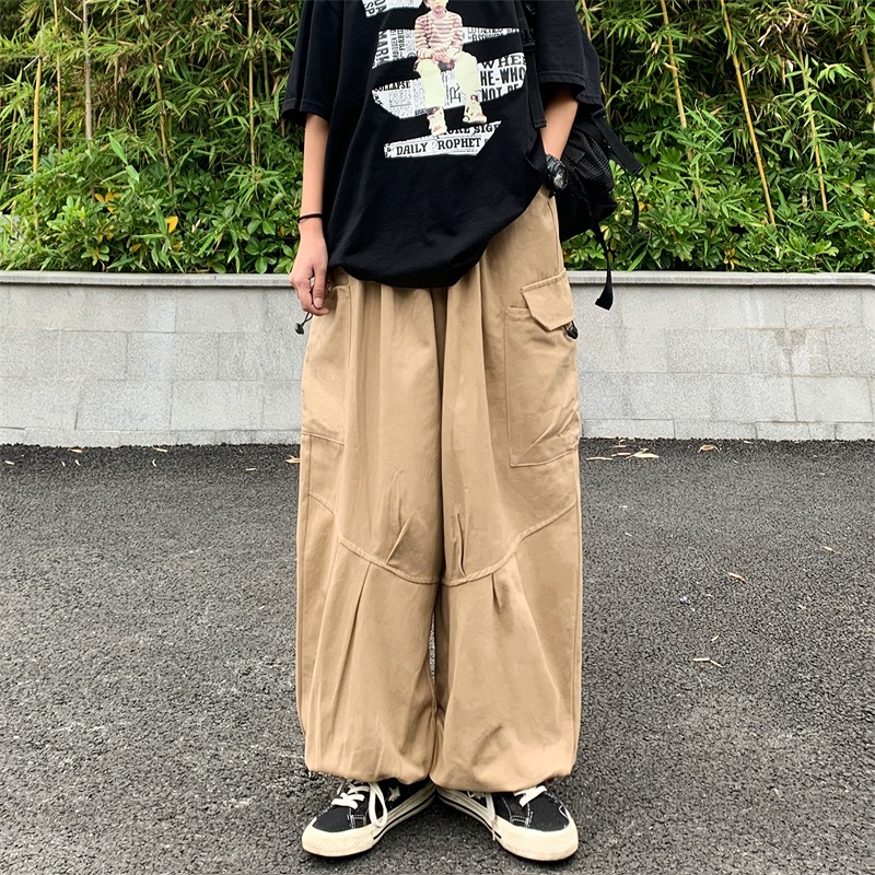 全3色 パンツ ズボン ウエストゴム 切り替え 体型カバー 大きいサイズあり ユニセックス 男女兼用 原宿系ファッション 韓国風 ダンス 衣装 ダンサー ヒップホップ HIPHOP 個性 奇抜 かわい