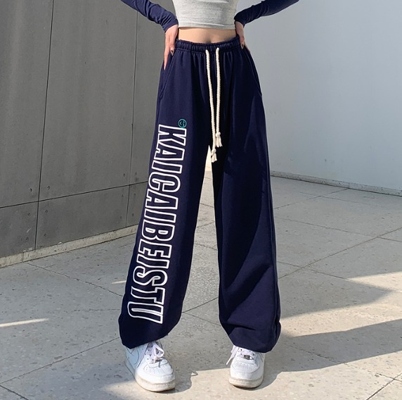 全3色 パンツ ズボン ウエストゴム 切り替え 体型カバー LOGO ロゴ 英字 大きいサイズあり 原宿系ファッション 韓国風 ダンス 衣装 ダンサー ヒップホップ HIPHOP 個性 奇抜 かわいい