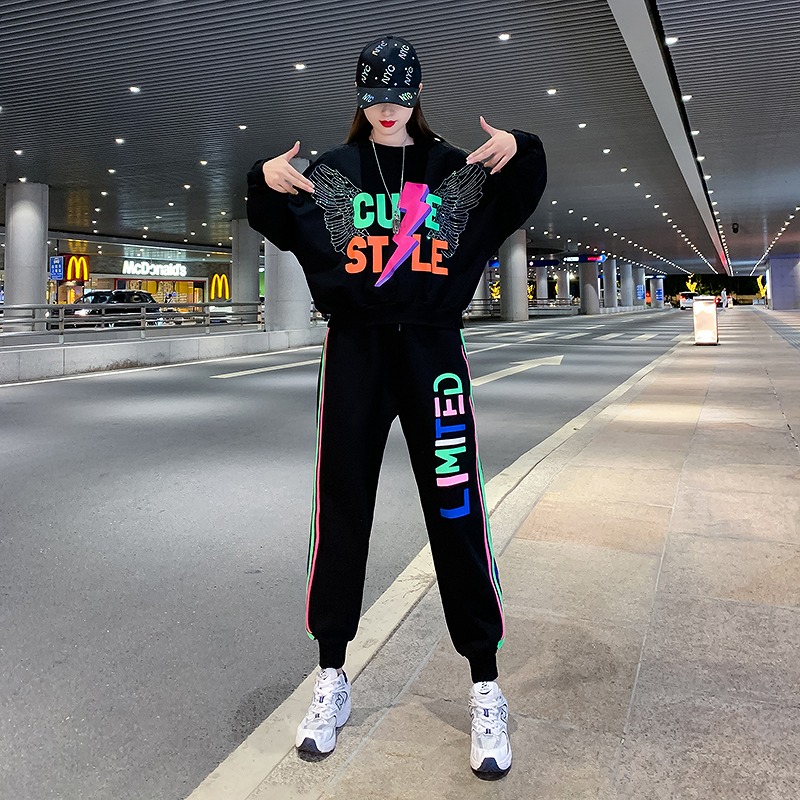 パンツ ズボン 切り替え バイカラー 配色 体型カバー HIPHOP ヒップホップ 大きいサイズあり 原宿系ファッション 韓国風 ダンス衣装 POP カワ 個性 奇抜 かわいい 青文字系 ボトムス レ